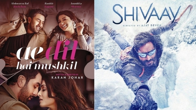 You are currently viewing Film Ae Dil Hai Mushkil  of Karan Johar gets a lead of Rs. 75 crore over Ajay Devgan starrer vs Shivaay box office: