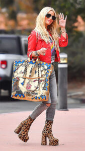 Jessica Simpson in a set of soaring Saint Laurent boots