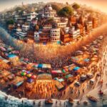 panoramic scene captures the essence of rowdiness across various iconic locations in India.