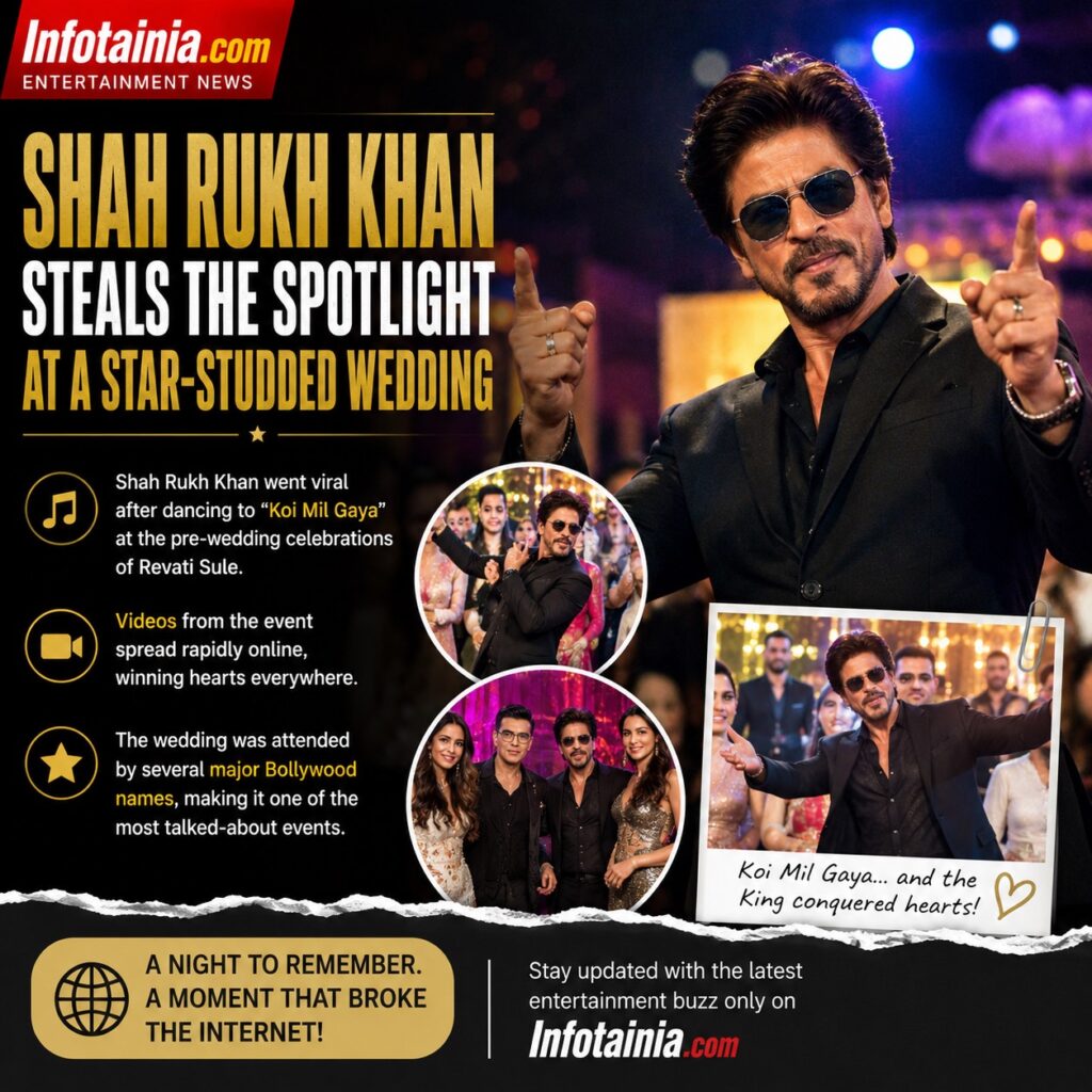 Shah Rukh Khan Steals the Spotlight at Star-Studded Pre-Wedding Celebration